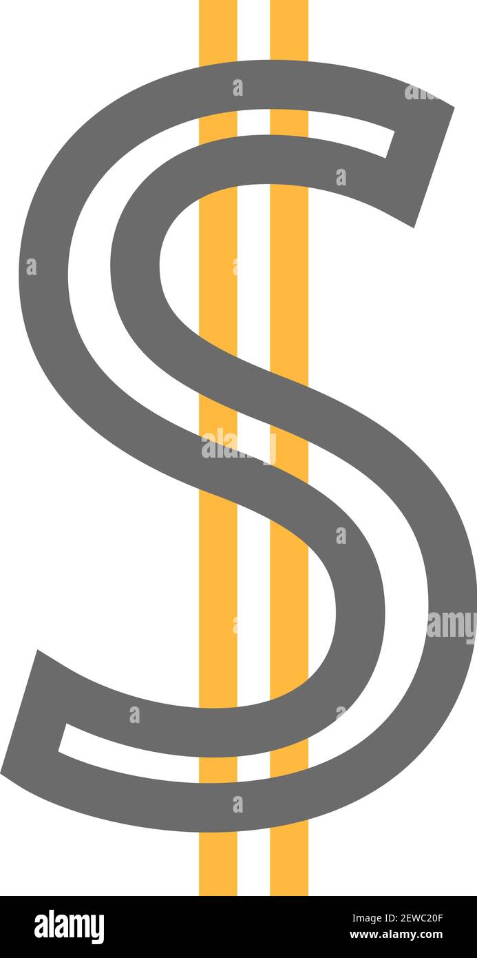 Il simbolo del dollaro, illustrazione vettore su sfondo bianco. Illustrazione Vettoriale