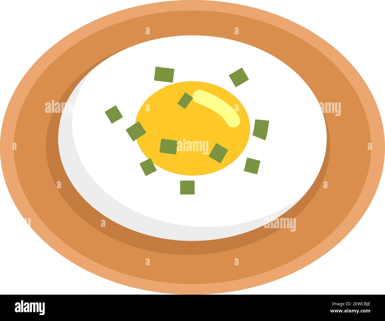 Deliziosa omelette, illustrazione, vettore su sfondo bianco. Illustrazione Vettoriale
