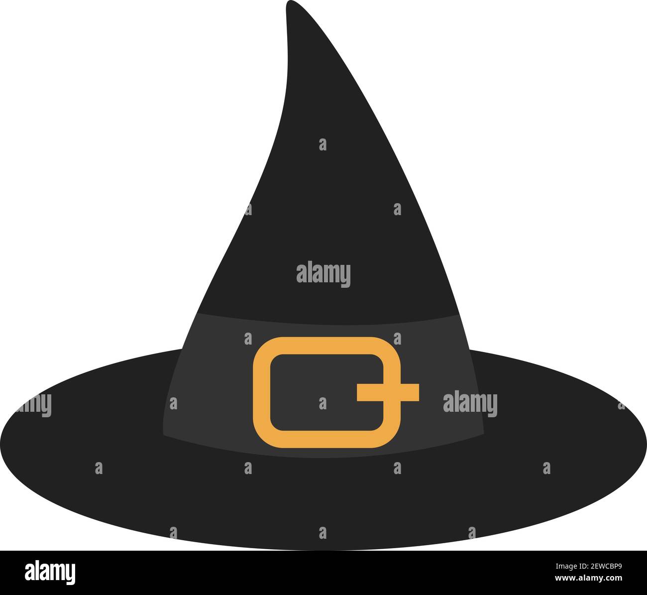 Cappello da strega, illustrazione, vettore su sfondo bianco. Illustrazione Vettoriale