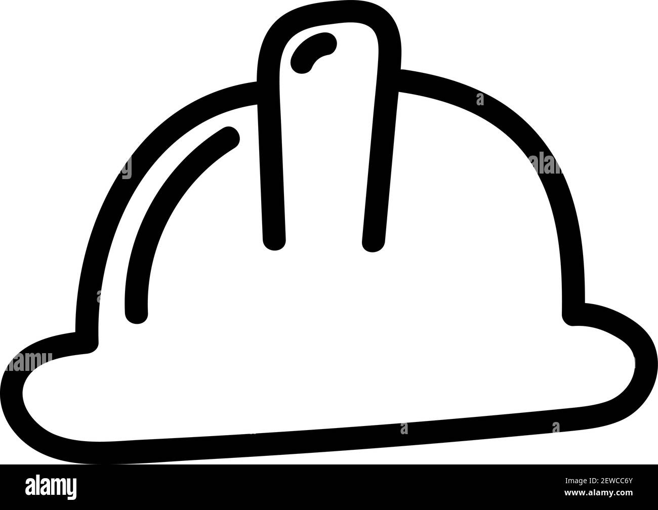 Casco da costruzione, illustrazione, vettore su sfondo bianco. Illustrazione Vettoriale