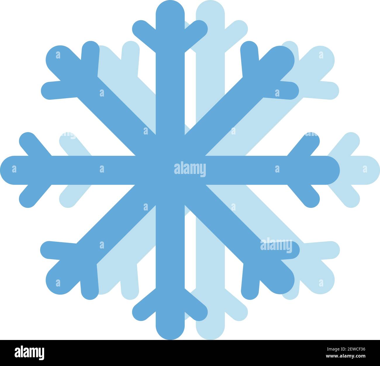 Fiocco di neve piccolo, illustrazione, vettore su sfondo bianco. Illustrazione Vettoriale