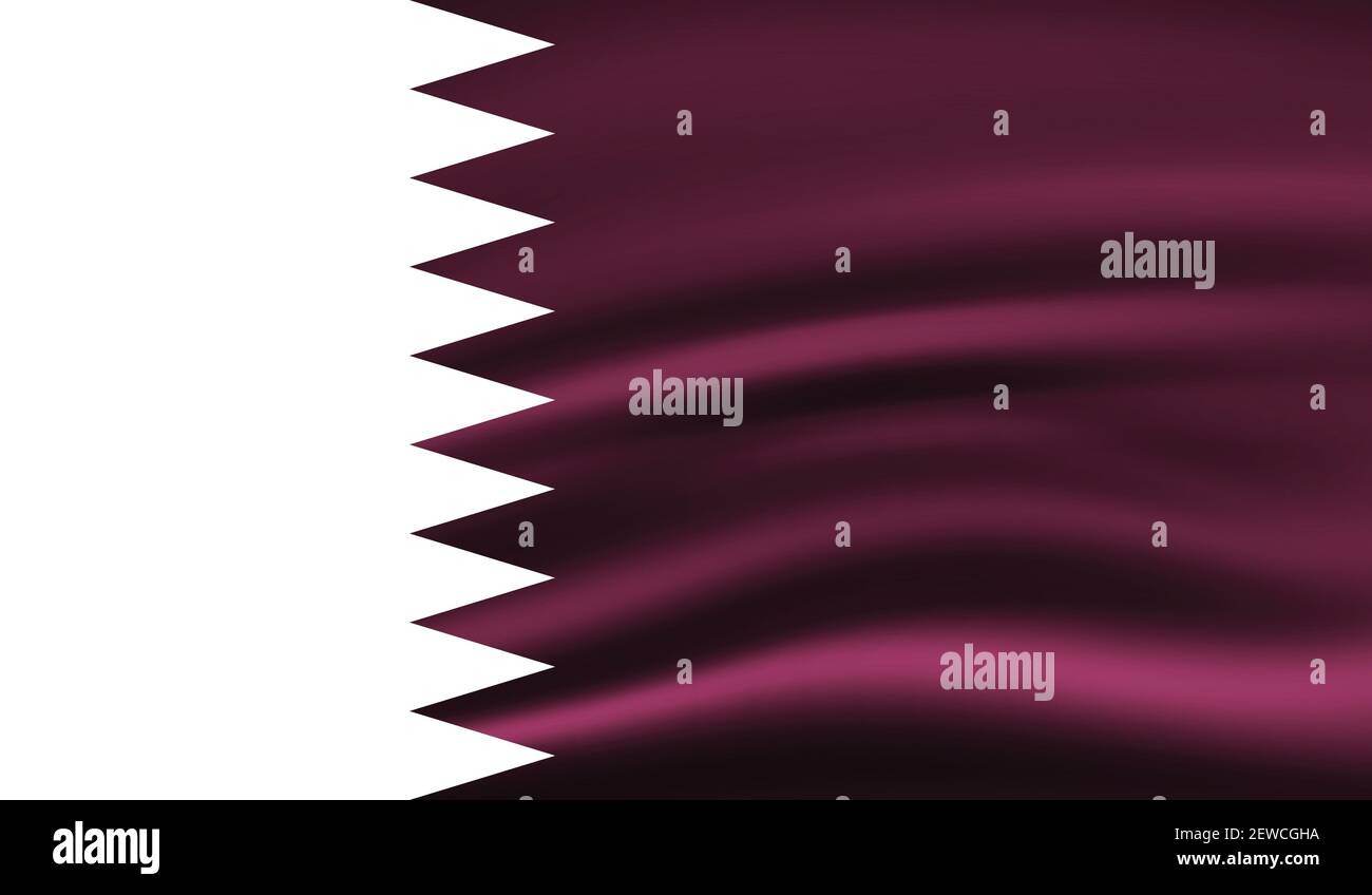 Bandiera del Qatar con texture grunge ondulata. Sfondo vettoriale. Illustrazione Vettoriale