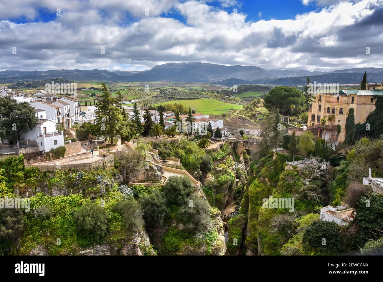Magnifica vista sulla città di Ronda in Spagna Foto Stock