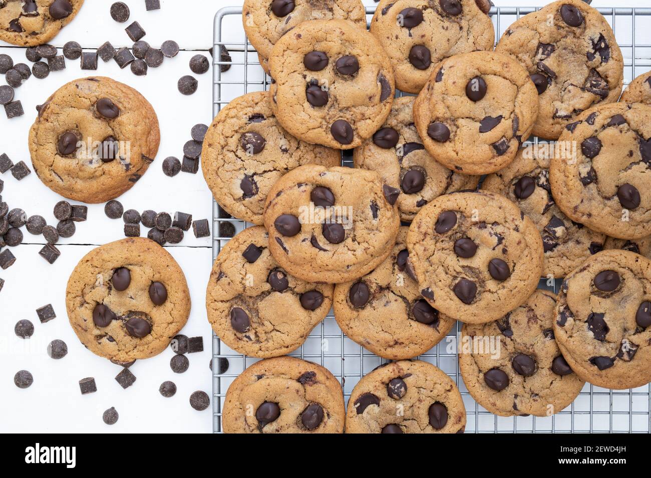 In casa i biscotti al cioccolato Foto Stock