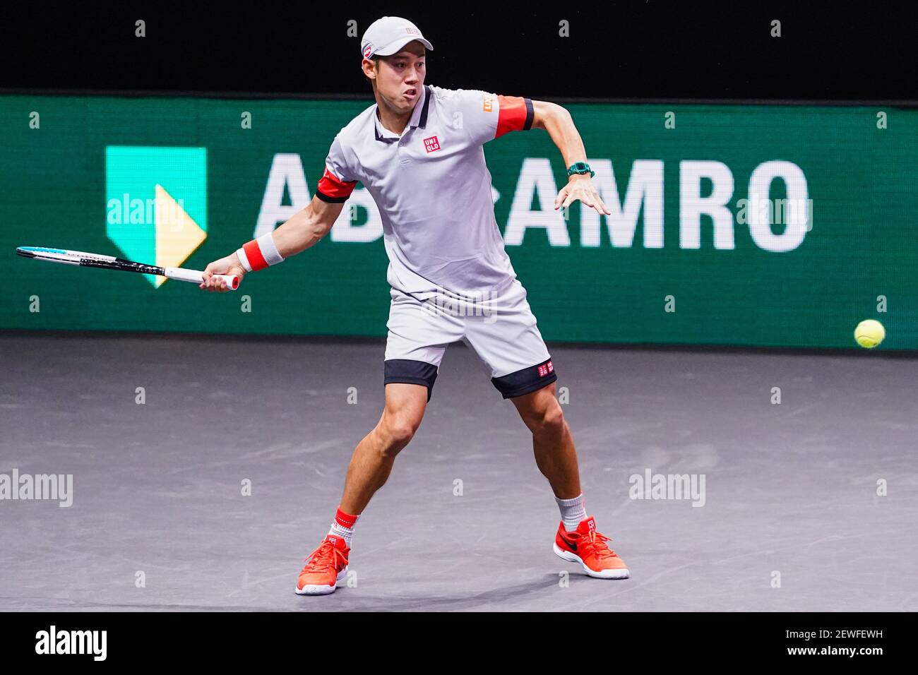 Kei Nishikori del Giappone durante il torneo mondiale di tennis ABN AMRO 2021, torneo ATP 500 il 1 marzo 2021 al Rotterdam Ahoy di Rotterdam, Paesi Bassi - Photo Henk Seppen / Orange Pictures / DPI / LiveMedia Foto Stock