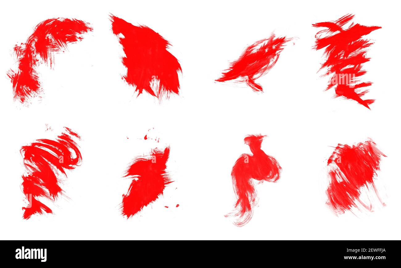 Pennellate rosse per verniciatura Foto Stock