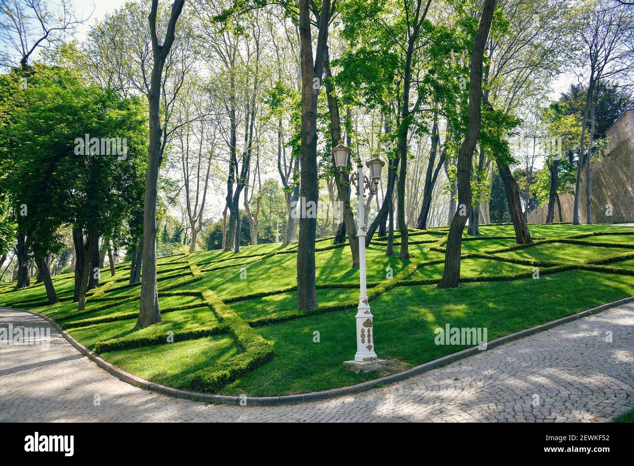 Gulhane Park è un parco storico urbano di Istanbul, Turchia. Foto Stock