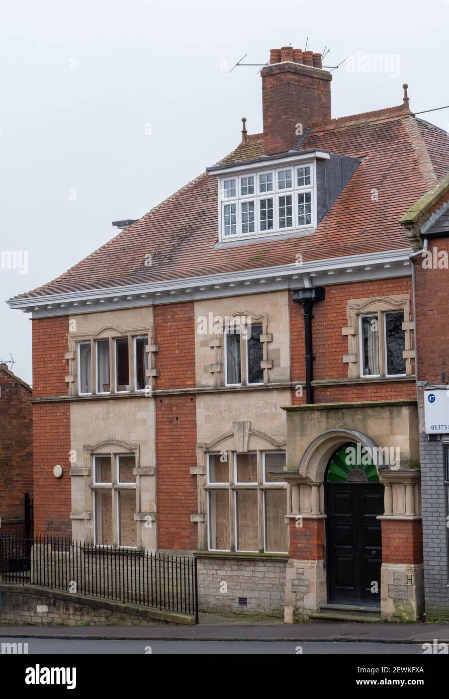 Una filiale chiusa della Lloyds Bank a Westbury, Wiltshire, Inghilterra, Regno Unito. Foto Stock