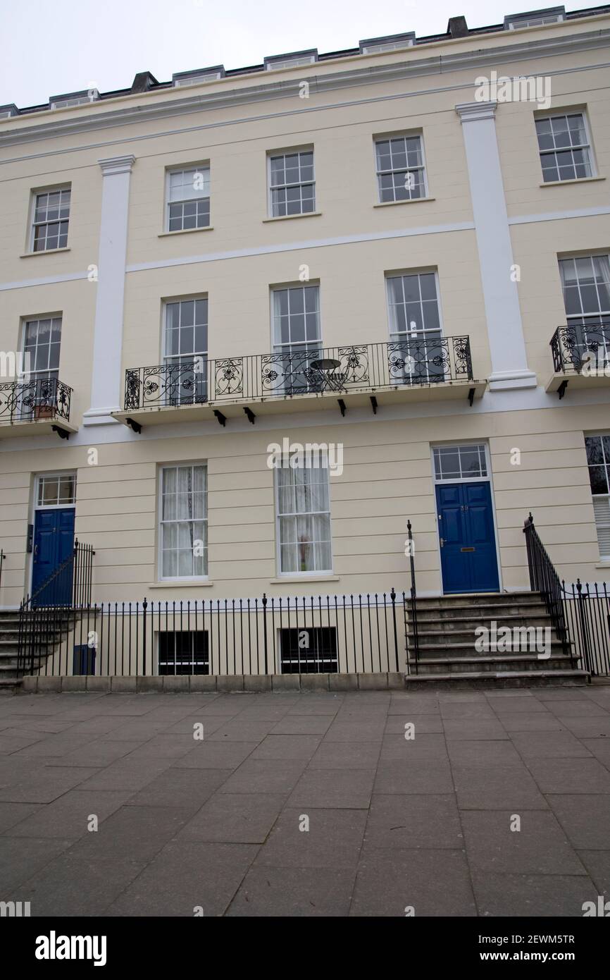 Recentemente ristrutturato Regency case con vista sui Giardini Imperiali Montpelier Cheltenham UK Foto Stock