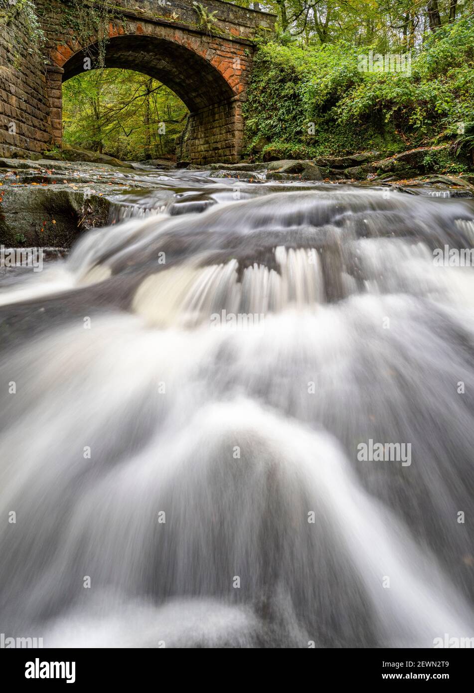 Cascata di May Beck vicino a Whitby, in autunno Foto Stock