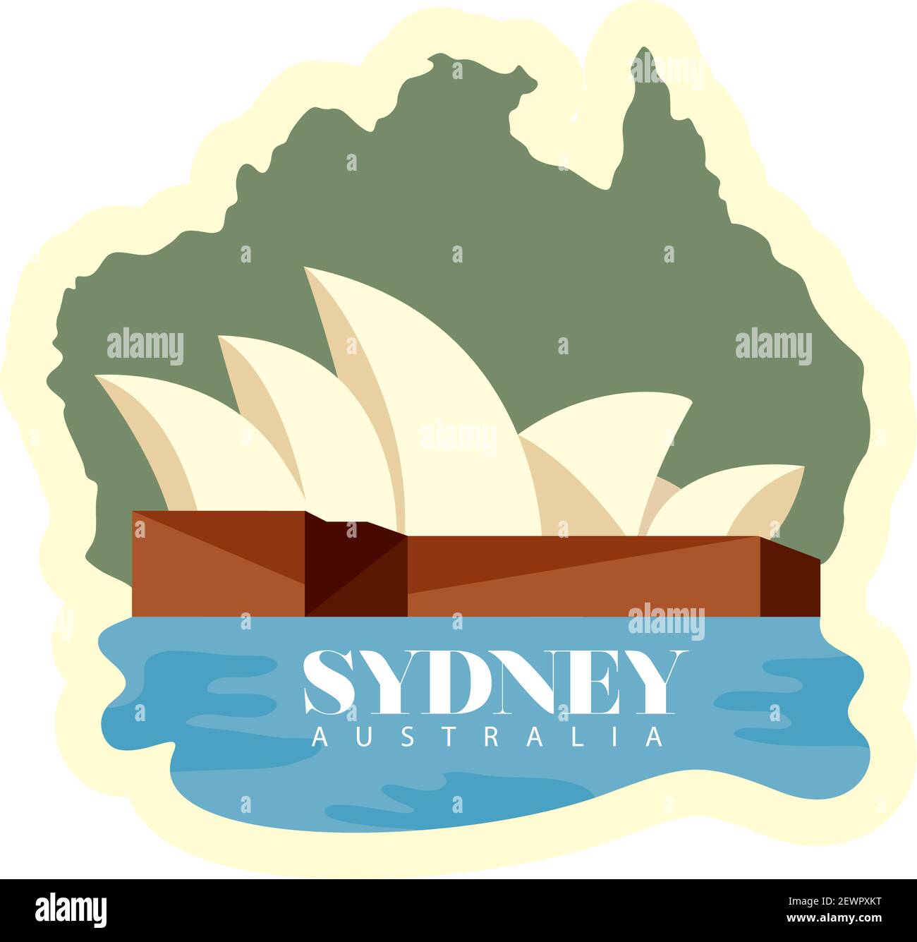 Icona dell'adesivo Sydney Opera House Illustrazione Vettoriale