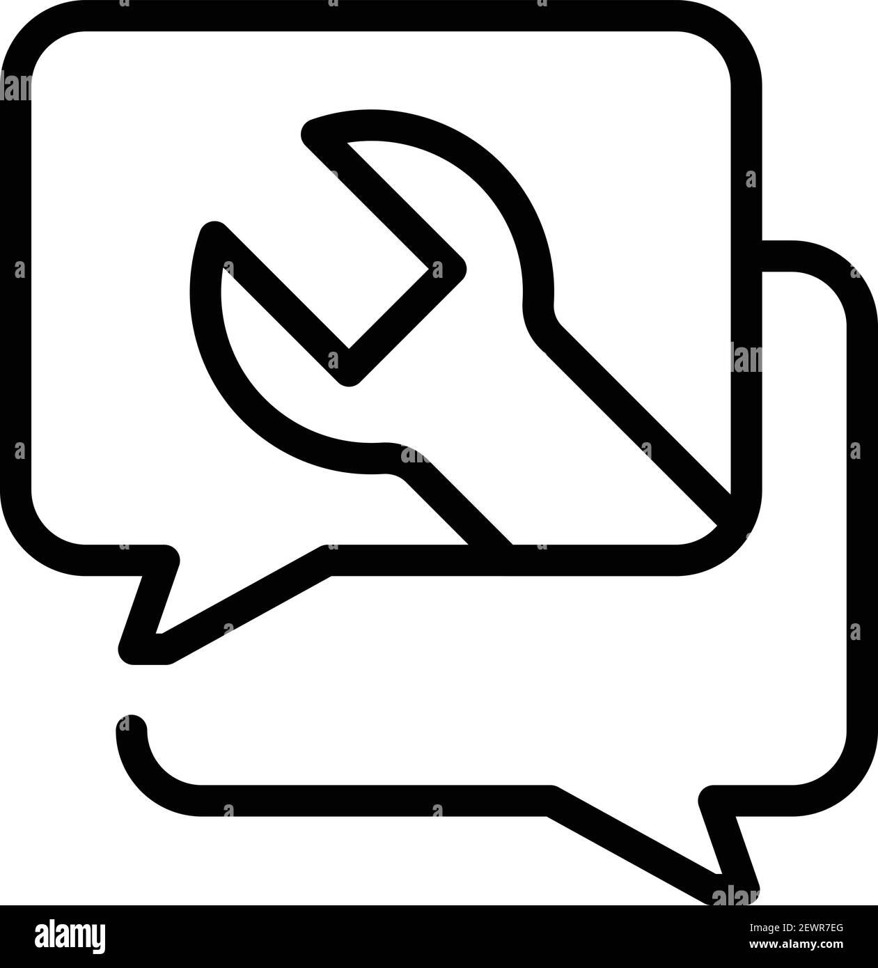 Icona della guida per l'impostazione della chat. Icona vettoriale per la guida delle impostazioni della chat per il web design isolata su sfondo bianco Illustrazione Vettoriale