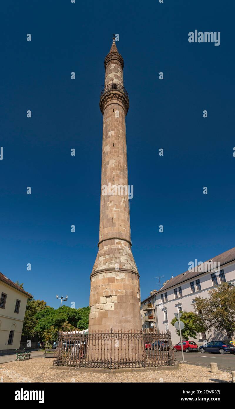 Minareto di Kethuda, XVII secolo, a Eger, Uplands settentrionale, Ungheria, Europa centrale Foto Stock