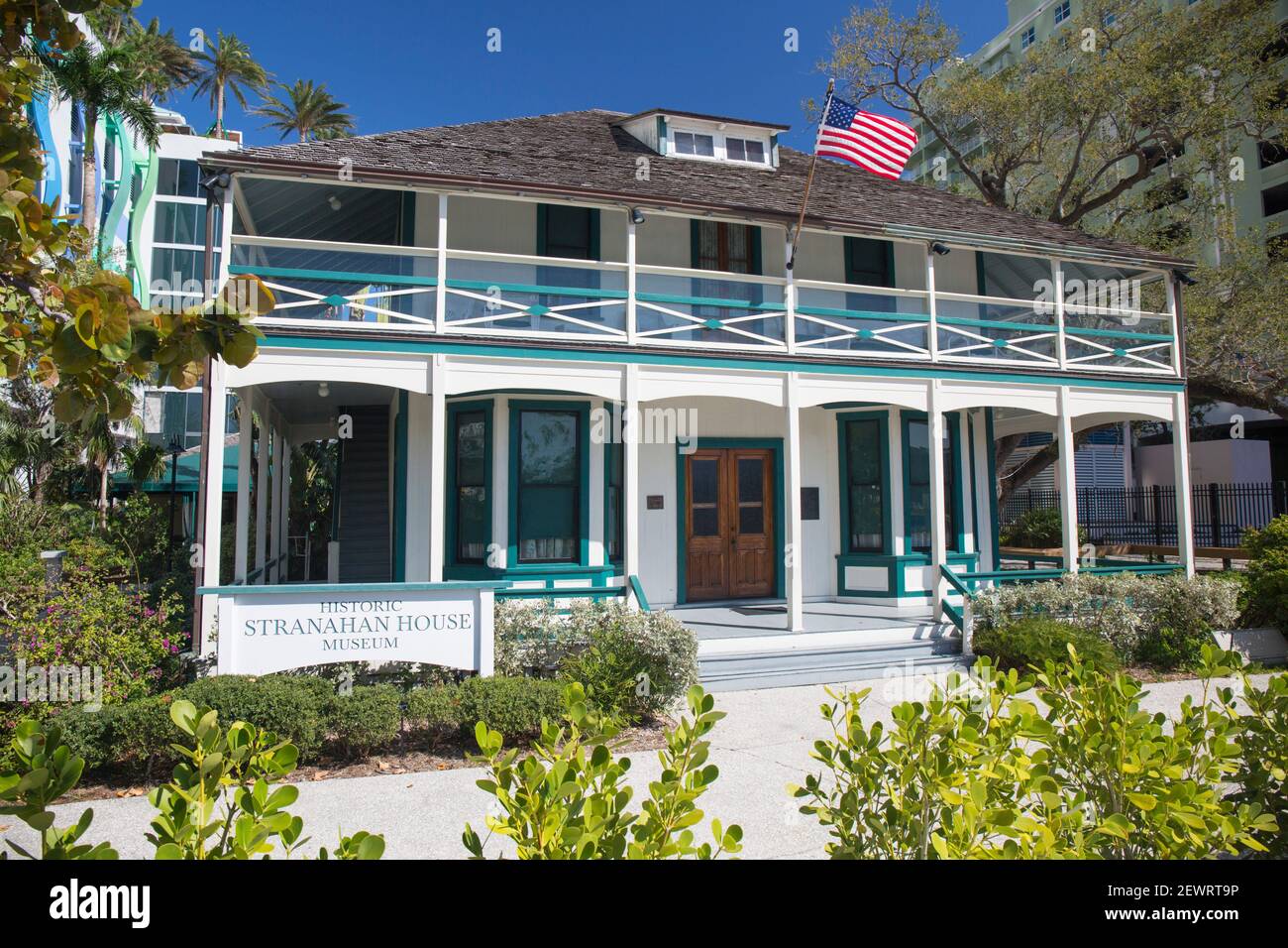 Stranahan House, il più antico edificio della contea di Broward, ora un museo, Downtown, Fort Lauderdale, Florida, Stati Uniti d'America Foto Stock