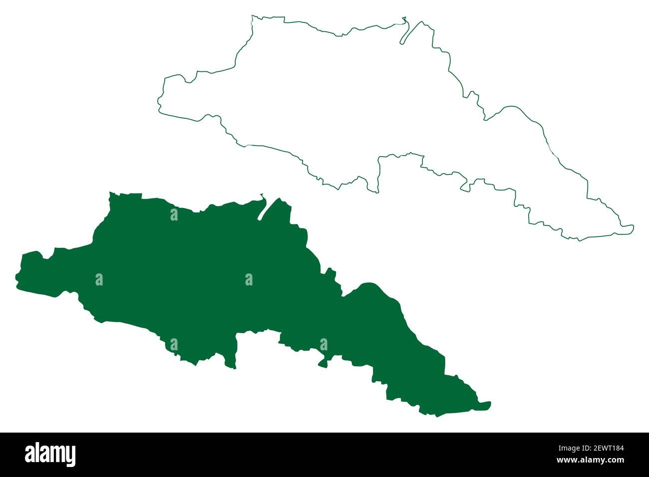 Distretto di Gopalganj (stato di Bihar, divisione Saran, Repubblica dell'India) illustrazione vettoriale della mappa, schizzo di scrimolo mappa di Gopalganj Illustrazione Vettoriale