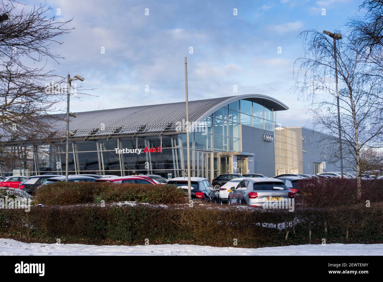 Tetbury Audi Dealership Showroom, Gloucestershire, Regno Unito Foto Stock