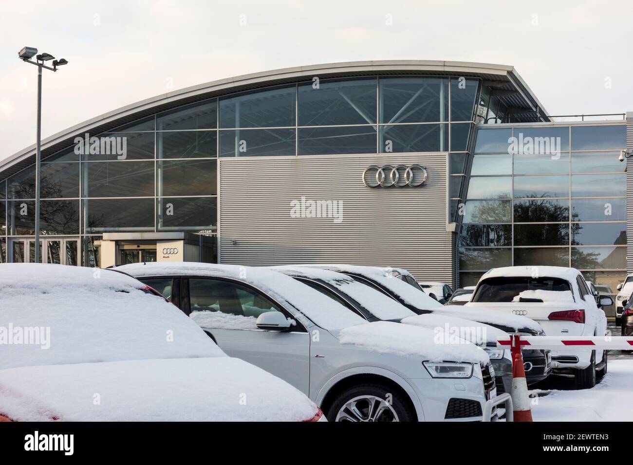Tetbury Audi Dealership Showroom, Gloucestershire, Regno Unito Foto Stock