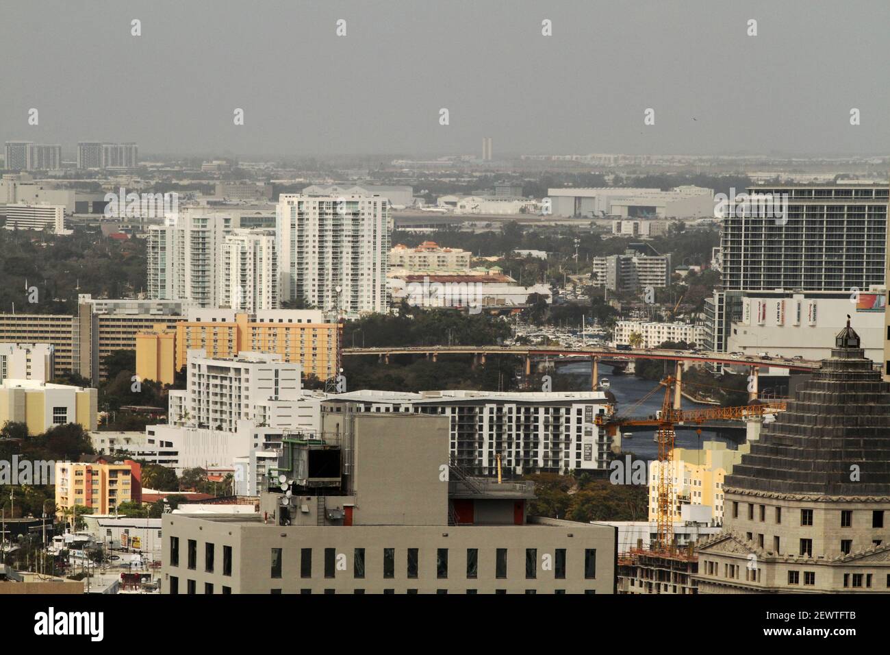 Edifici nel centro di Miami, Florida, Stati Uniti Foto Stock