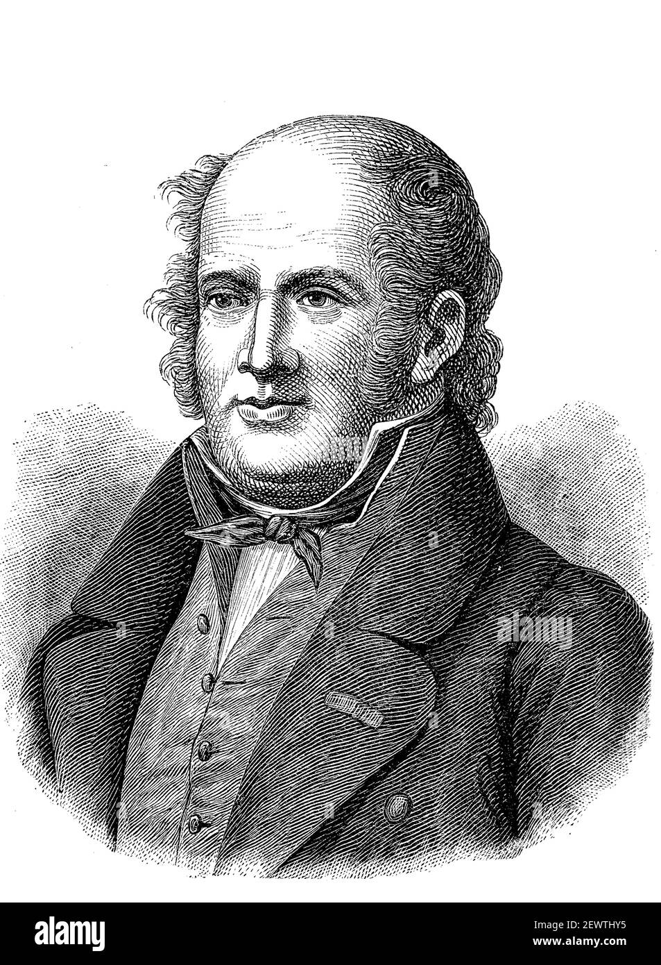Etienne Geoffroy Saint-Hilaire, 15 aprile 1772 - 19 giugno 1844, zoologo francese / Etienne Geoffroy Saint-Hilaire, 15. Aprile 1772 - 19. Juni 1844, ein Französischer Zoologe, Historisch, storico, digitale riproduzione migliorata di un originale del 19 ° secolo / digitale Reproduktion einer Originalvollage aus dem 19. Jahrhundert, Foto Stock