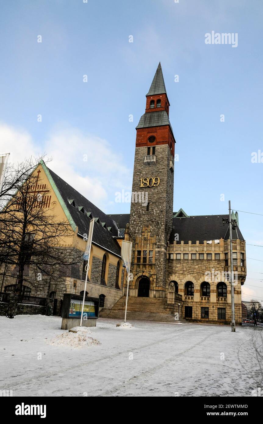 Il Museo Nazionale della Finlandia a Helsinki, Finlandia. Il museo rappresenta la storia del paese dai primi tempi ai giorni nostri. Foto Stock