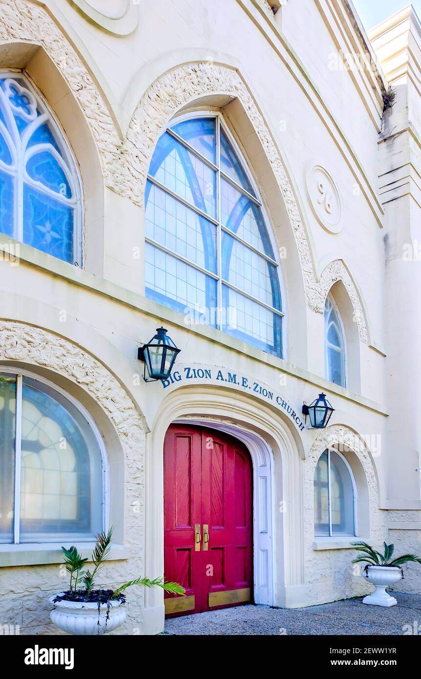 La Chiesa Episcopale Zion Metodista Africana Big Sion è raffigurata, 19 febbraio 2021, a Mobile, Alabama. La chiesa fu costruita nel 1867 ed è elencata sul Nat Foto Stock