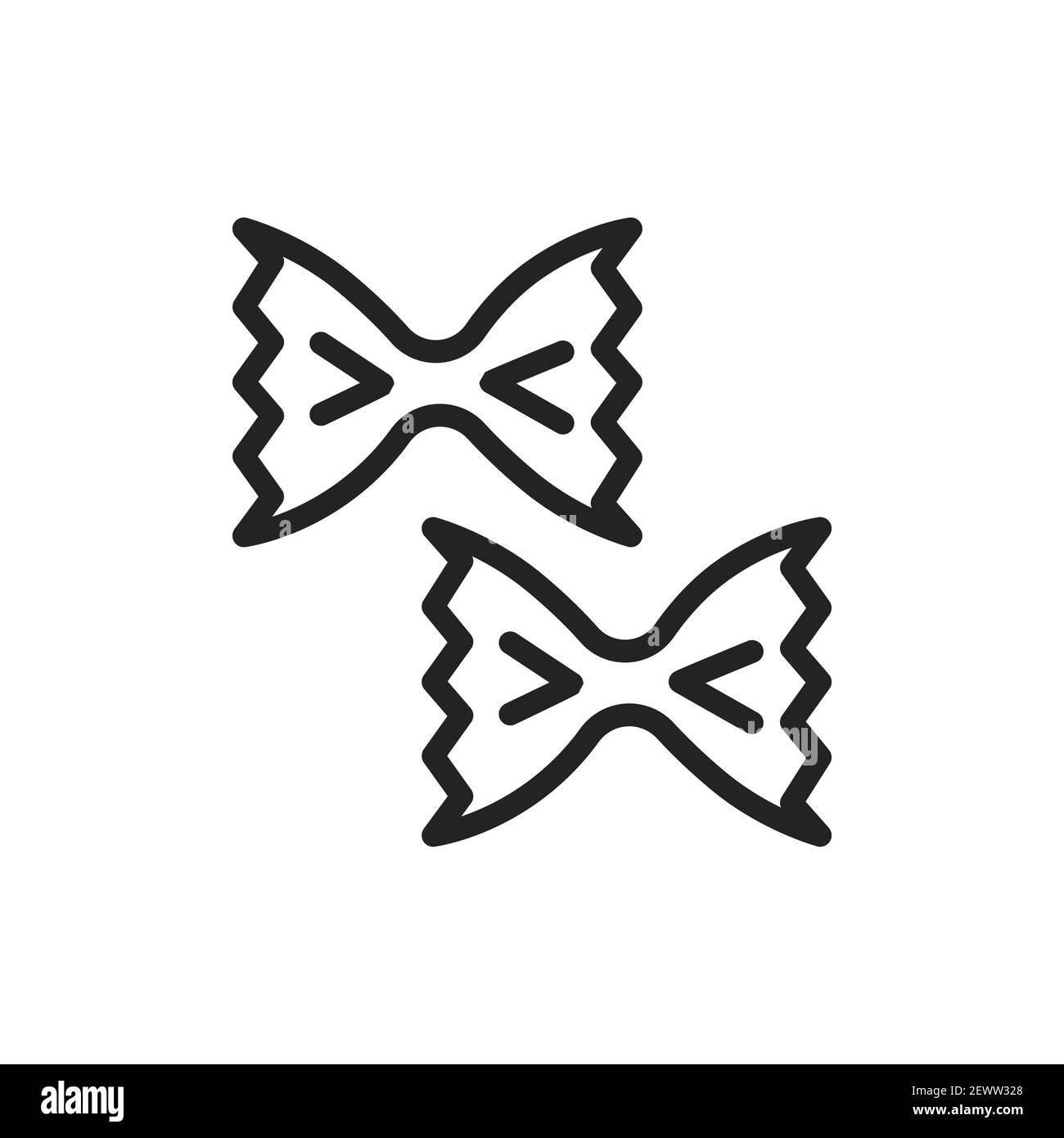 Originale pasta italiana farfalle colore linea icona. Elemento vettoriale isolato. Illustrazione Vettoriale