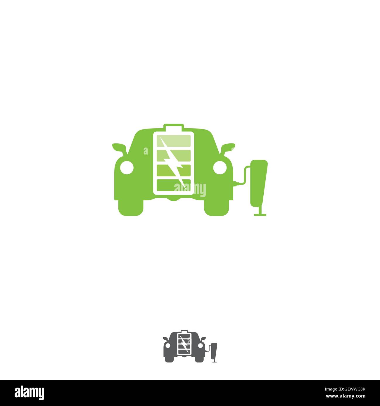 Icona auto elettrica isolata su sfondo bianco dalla collezione di ecologia. Icona auto elettrica simbolo di auto elettrica moderna e alla moda. Illustrazione vettoriale e Illustrazione Vettoriale