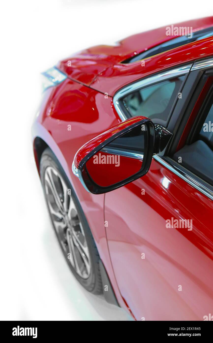 closeup moderno rosso auto sportive Foto Stock