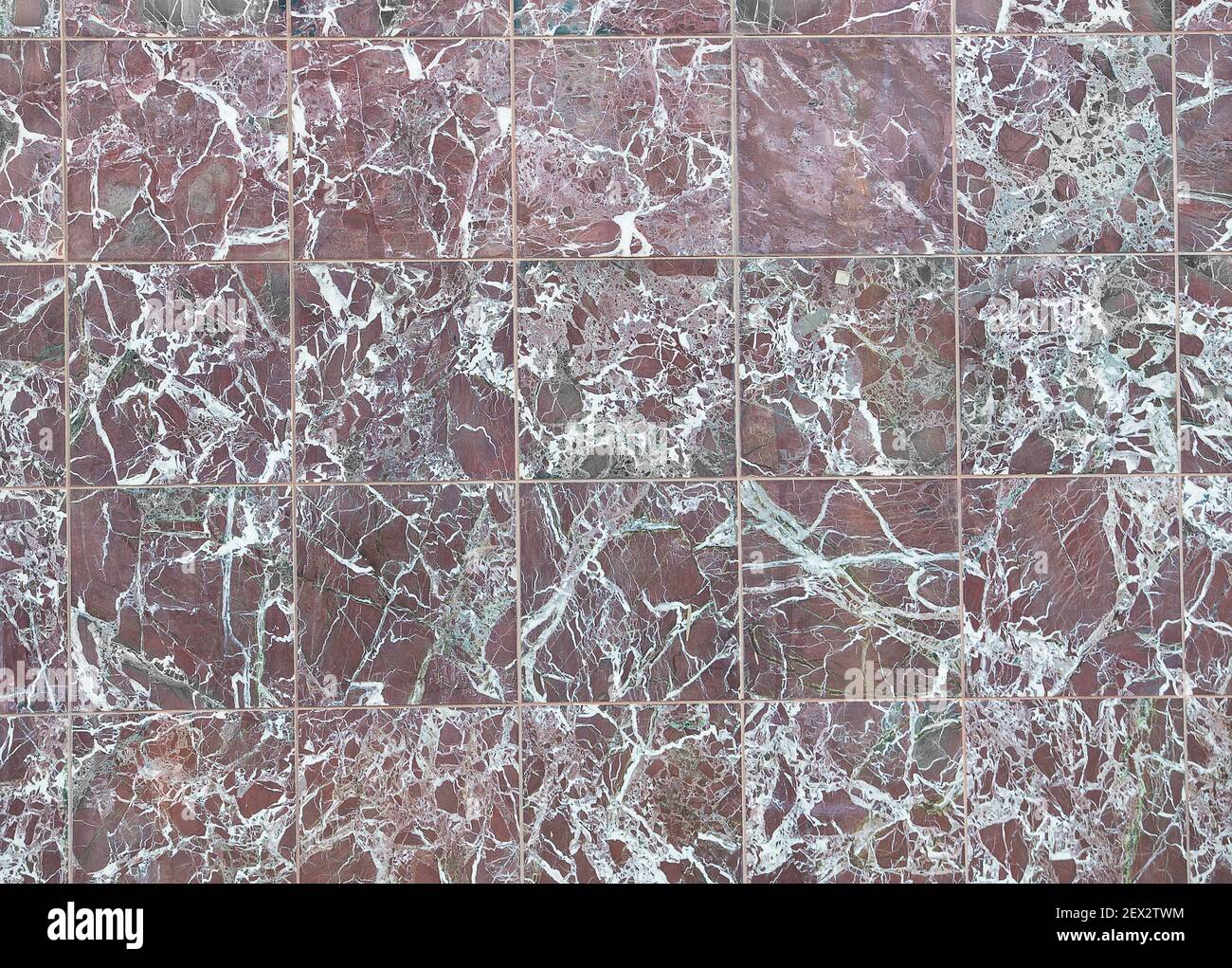 marmo marrone piastrelle quadrate sfondo Foto Stock