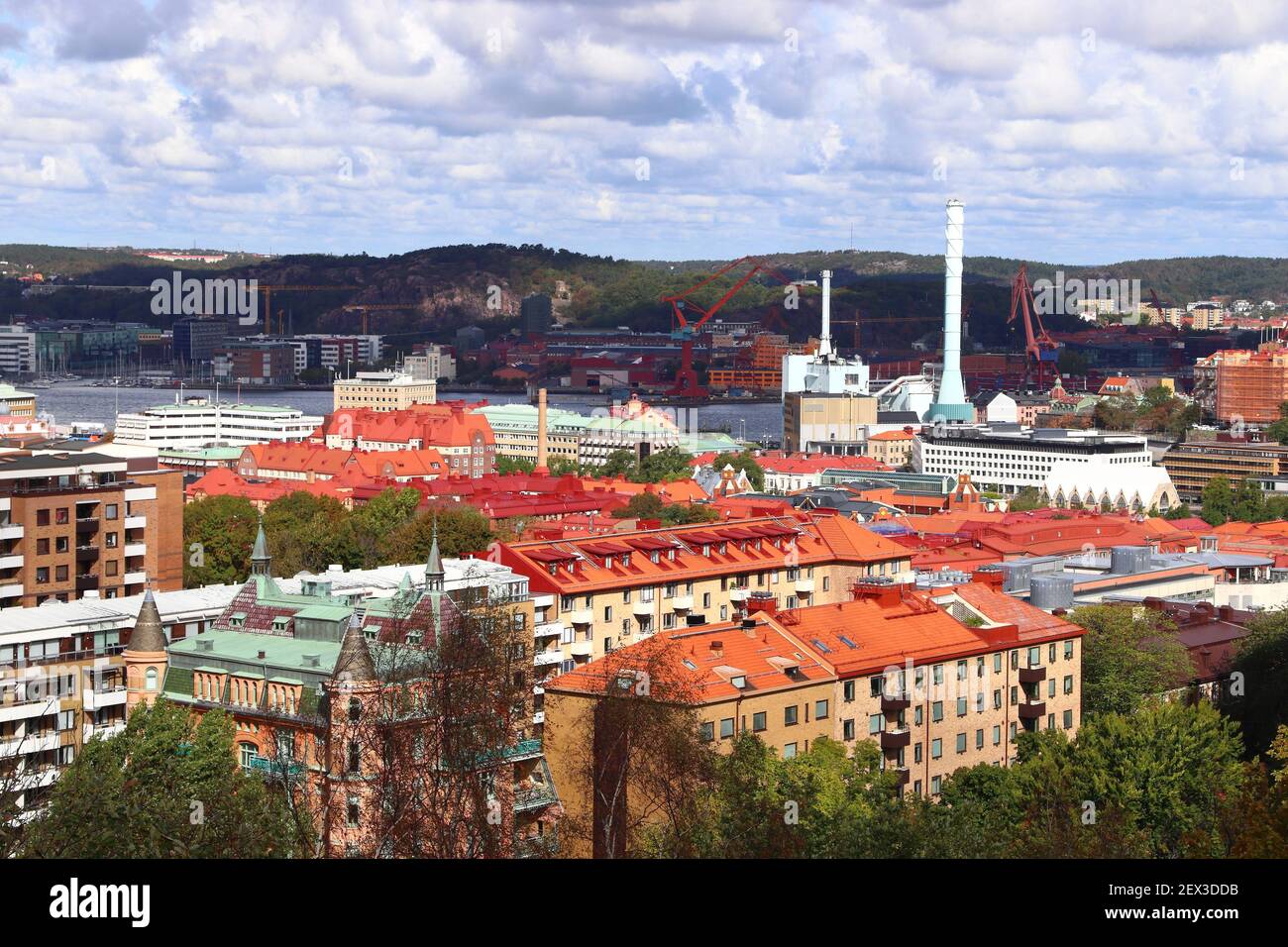 Goteborg, Svezia - città urbana con il distretto di Vasastaden. Foto Stock
