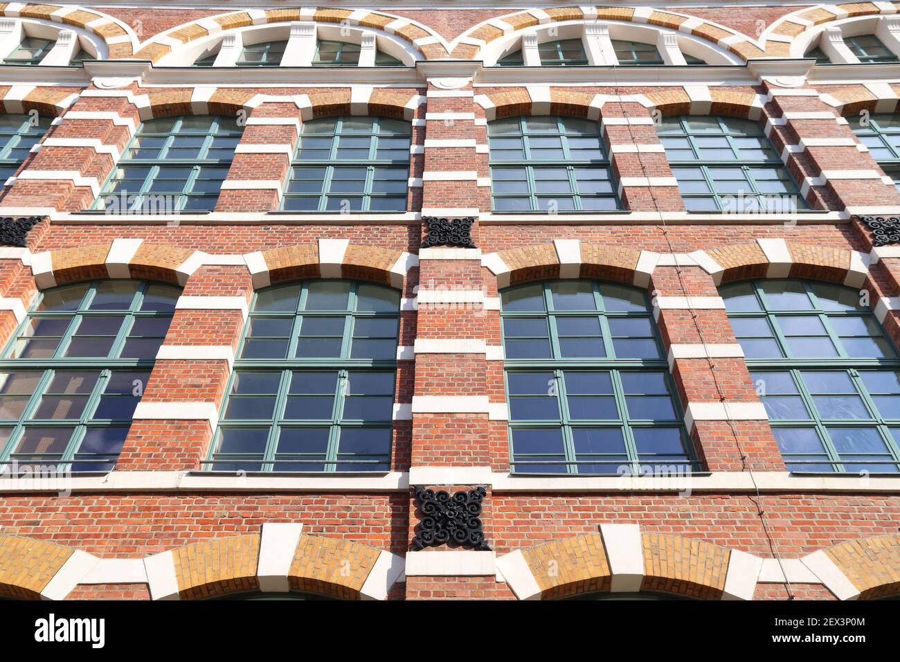 Distretto di Plagwitz nella città di Lipsia in Sassonia, Germania. Ex edificio industriale riproposto. Foto Stock