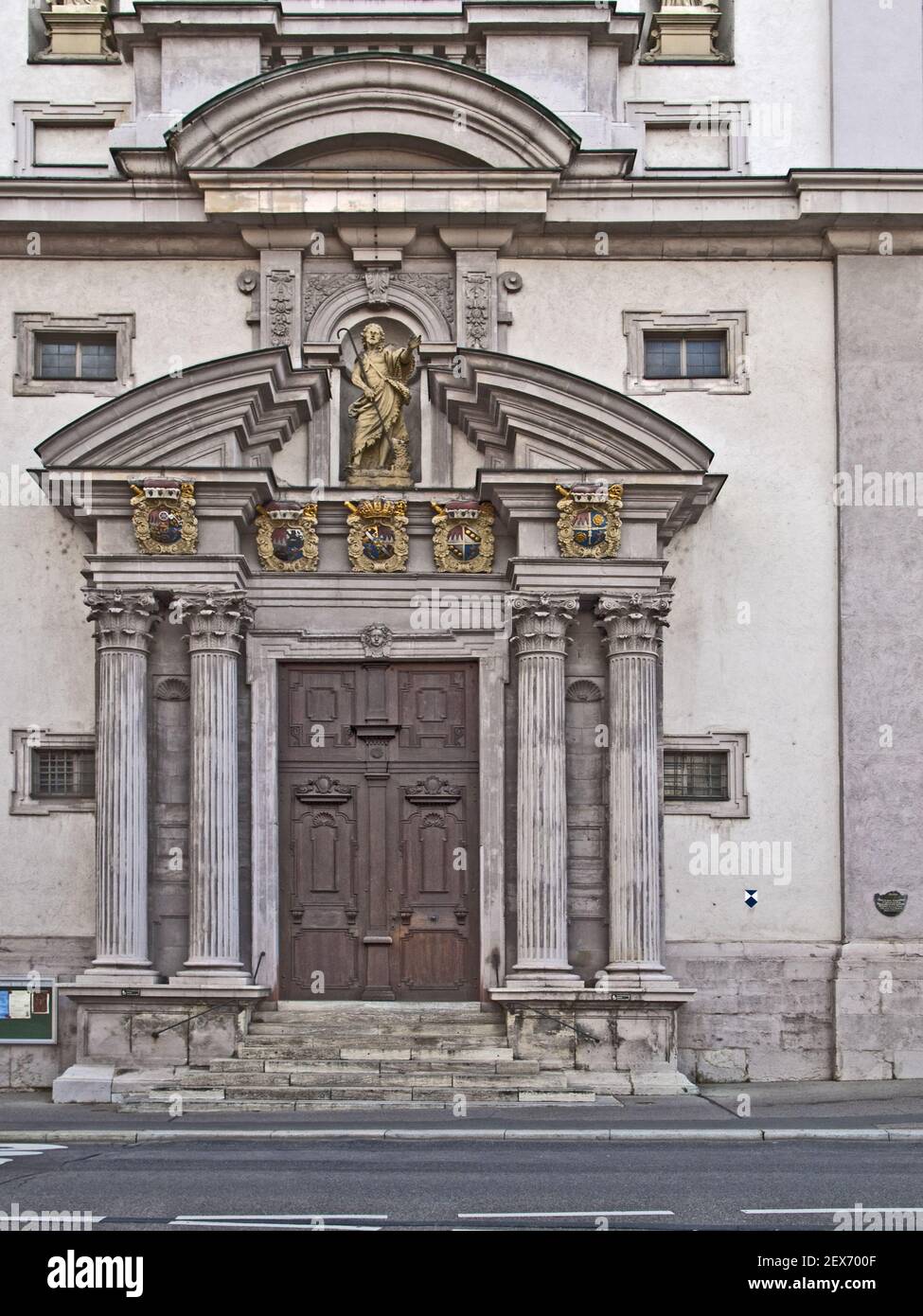 Collegiata Haug a Wuerzburg, Germania Foto Stock
