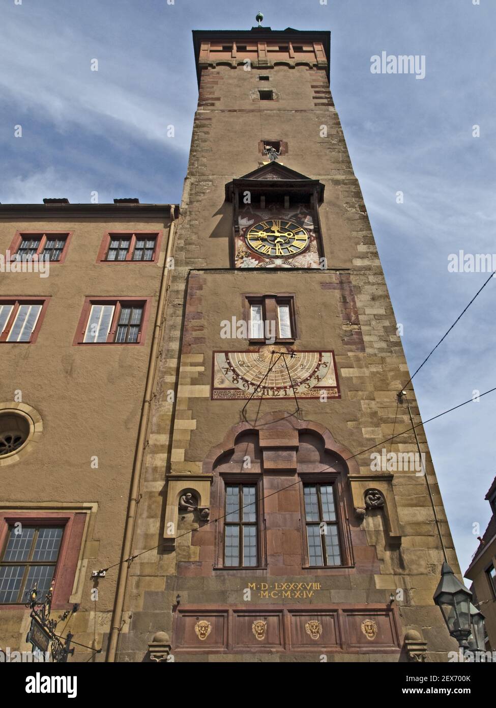 Vecchio municipio di Wuerzburg, Germania Foto Stock