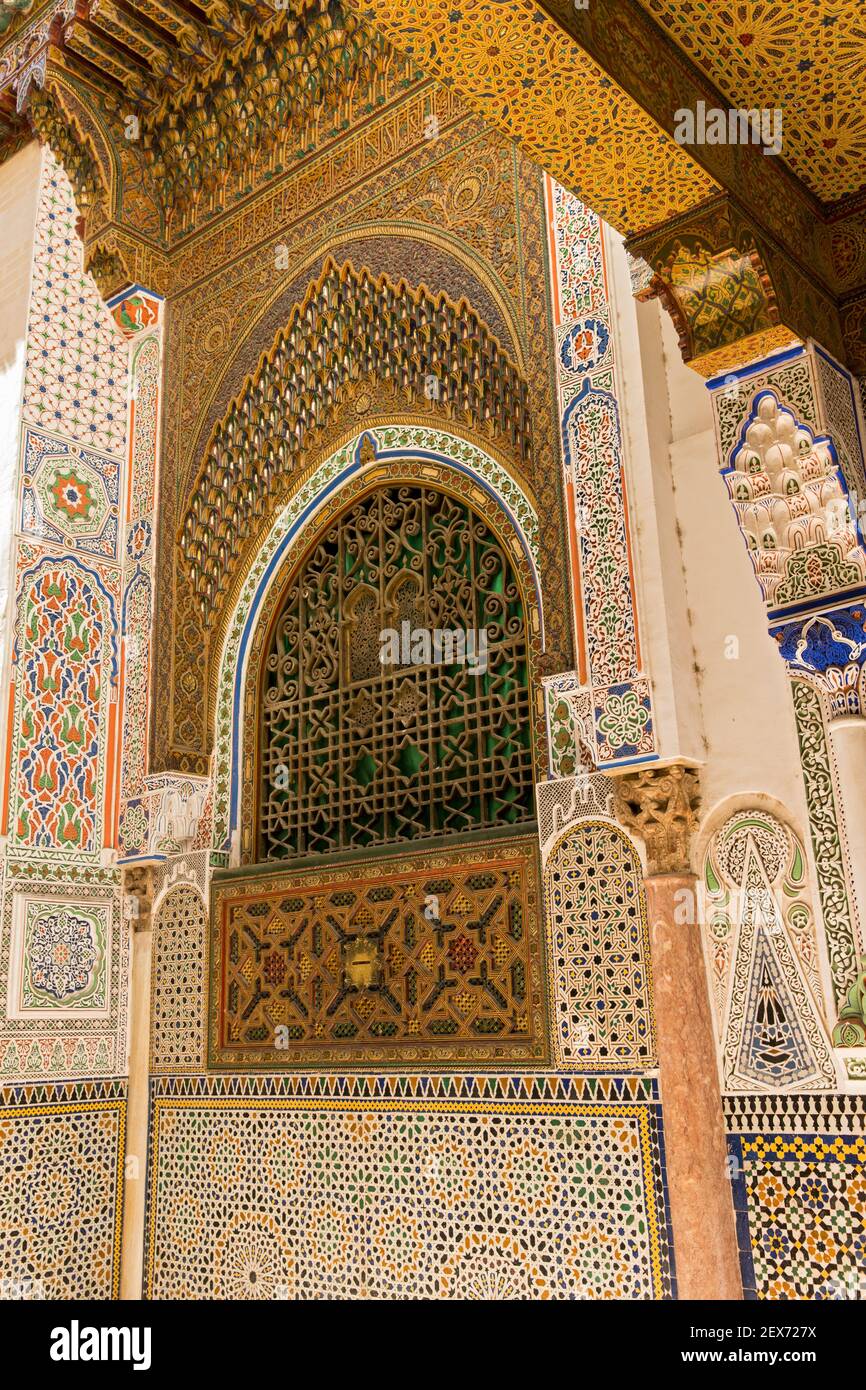 Marocco, Fez, moschea di Karaouiyine, fondata nel 859, una delle più antiche moschee del mondo della mussola occidentale Foto Stock