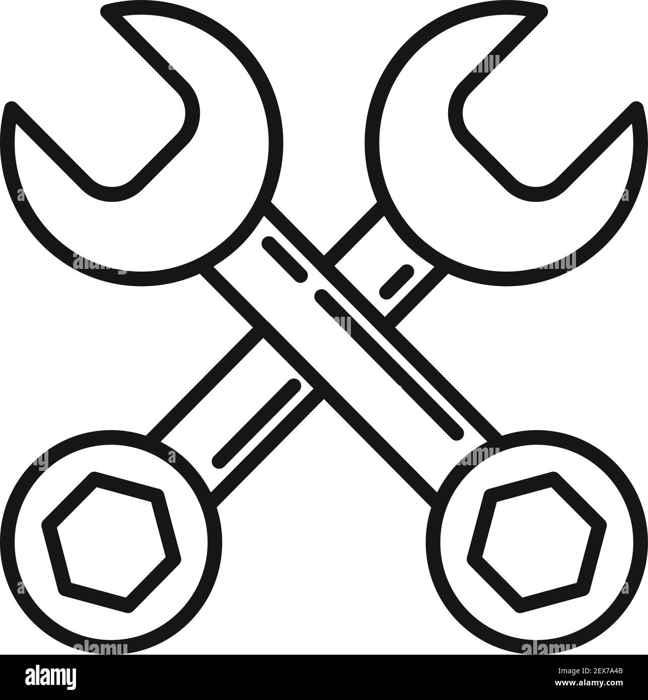 Icona tasti di manutenzione auto, stile profilo Illustrazione Vettoriale