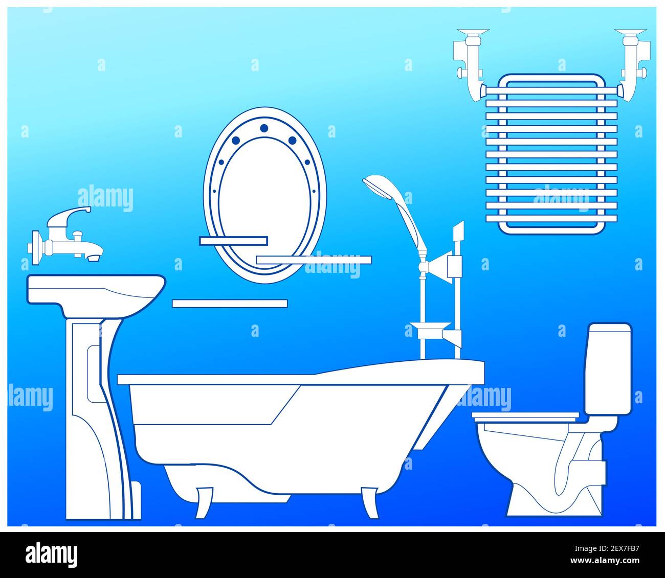 Bagno in blu Foto Stock