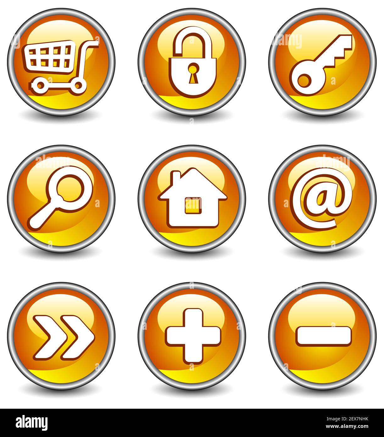 Icone in giallo Foto Stock