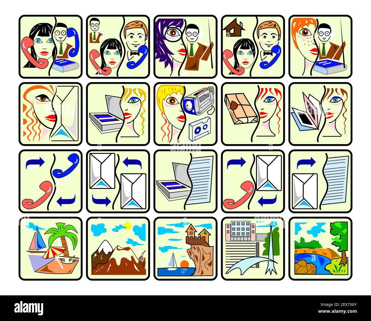 Set di icone Foto Stock