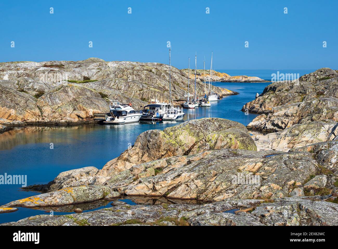 Per visualizzare il meteo isole vicino Fjaellbacka in Svezia. Foto Stock