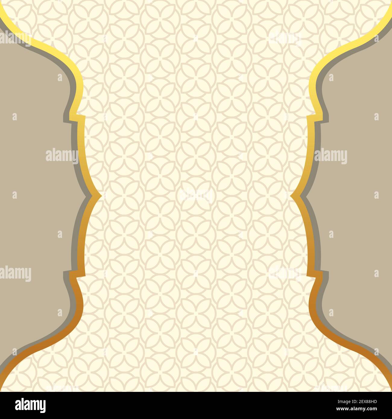 Cornice rettangolare con sfondo tradizionale arabo ornamento per la carta invito. Ramadan Kareem. Design moderno della copertura. Illustrazione vettoriale. H islamico Illustrazione Vettoriale