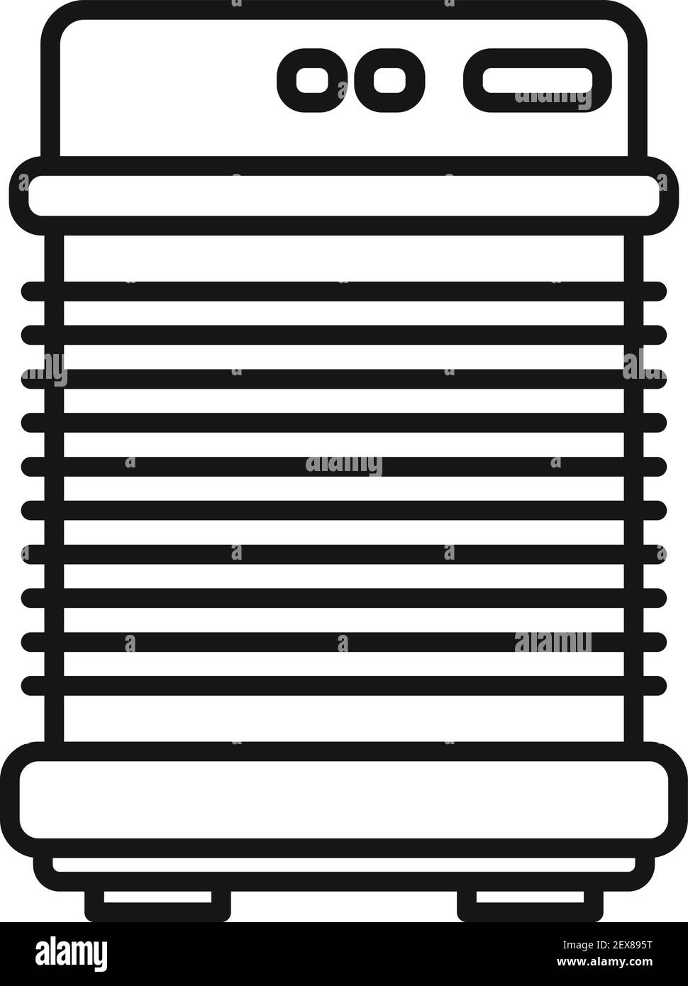 Icona di ventilazione termica, stile contorno Illustrazione Vettoriale