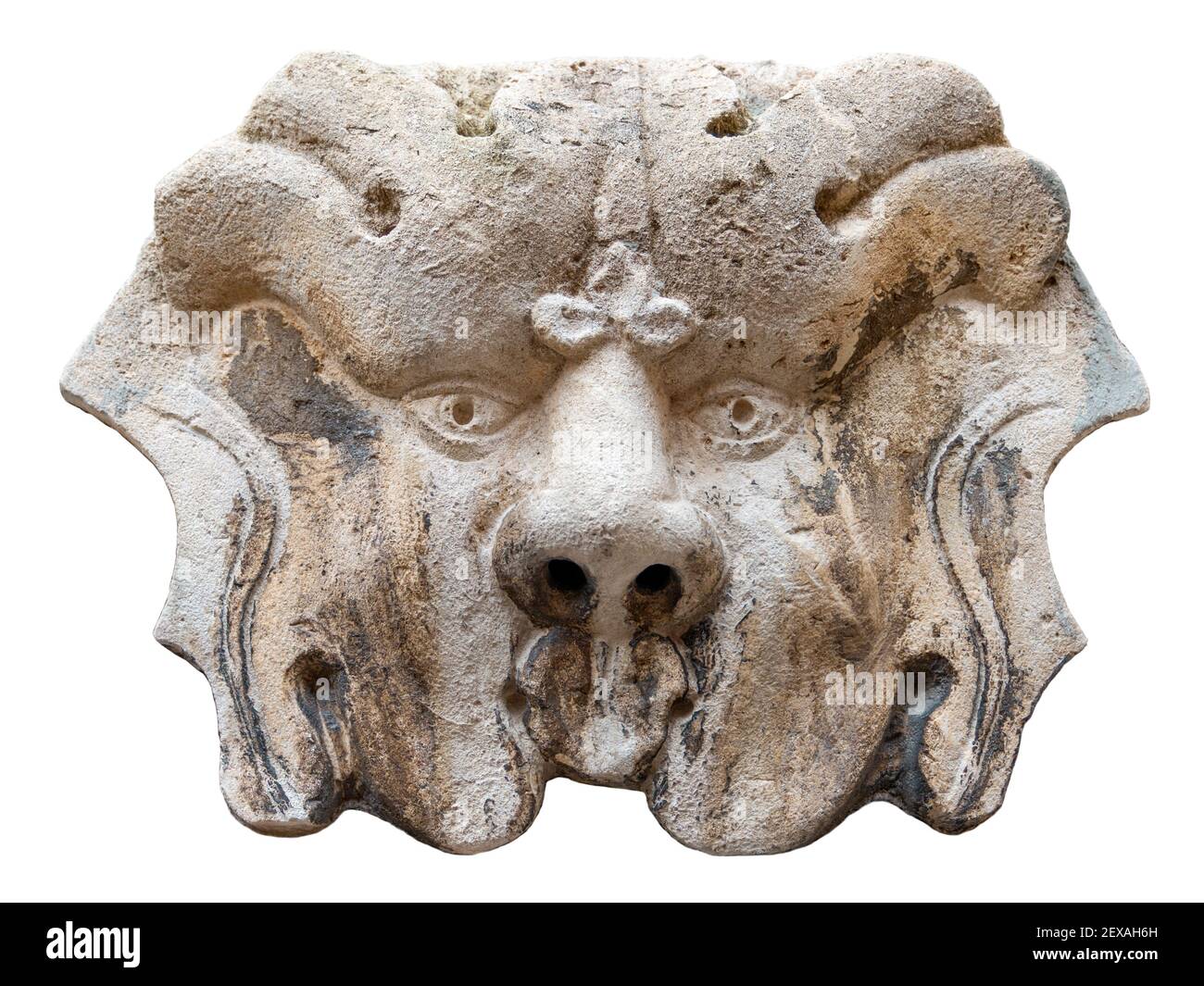 Isolato antico rilievo leone dalle mura di costruzione a Venezia, Italia Foto Stock