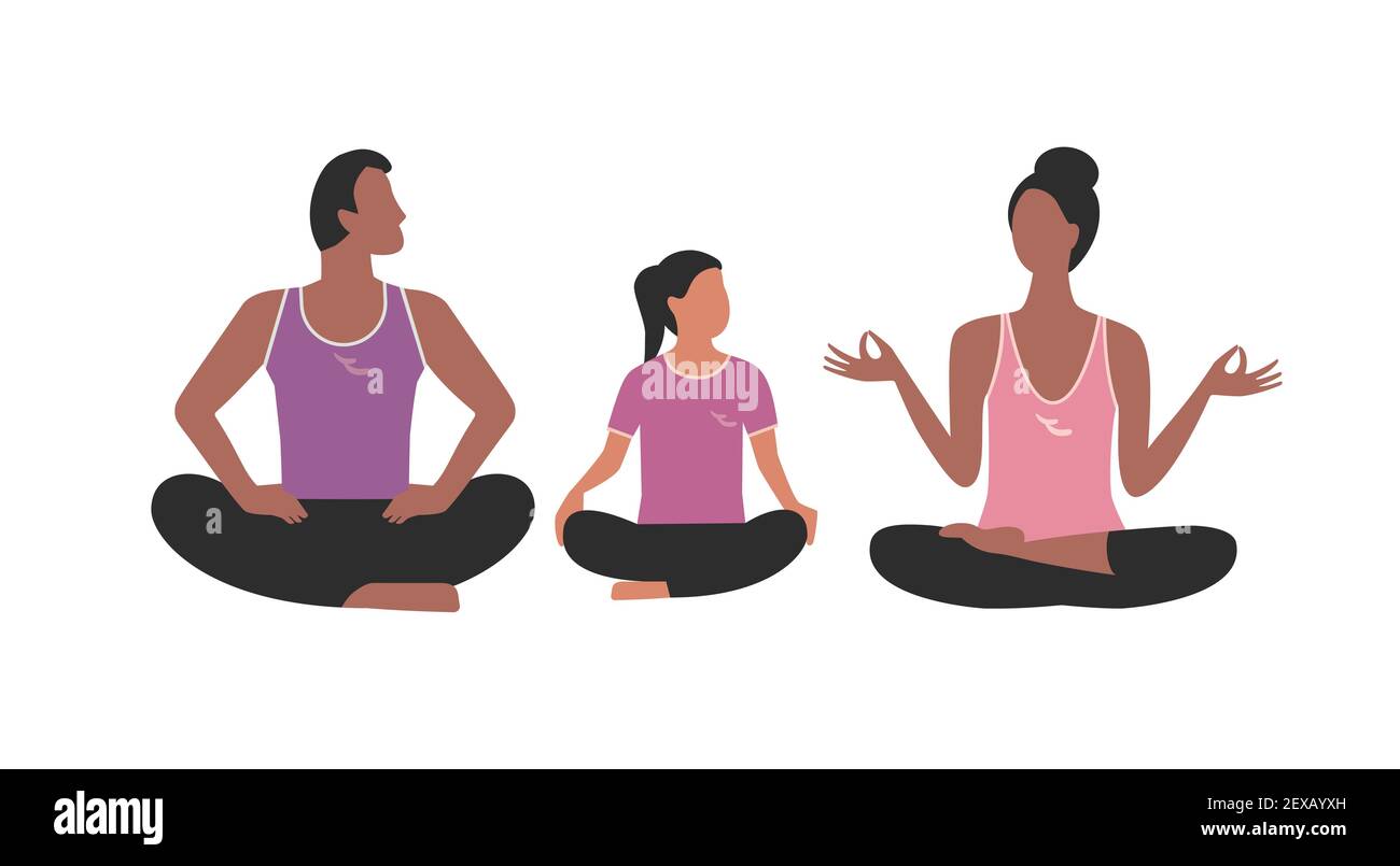Esercizi di fitness per famiglie Illustrazione Vettoriale