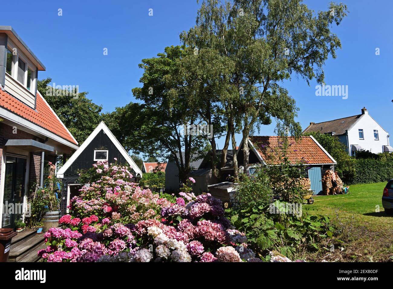 Durgerdam village parte del comune di Amsterdam 7 km a est della città lungo la diga del lago IJsselmeer. Paesi Bassi Olanda Foto Stock