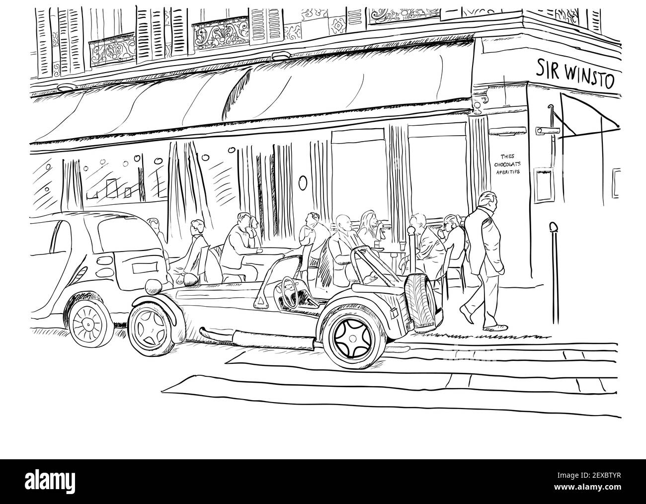 Per le strade di Parigi Foto Stock