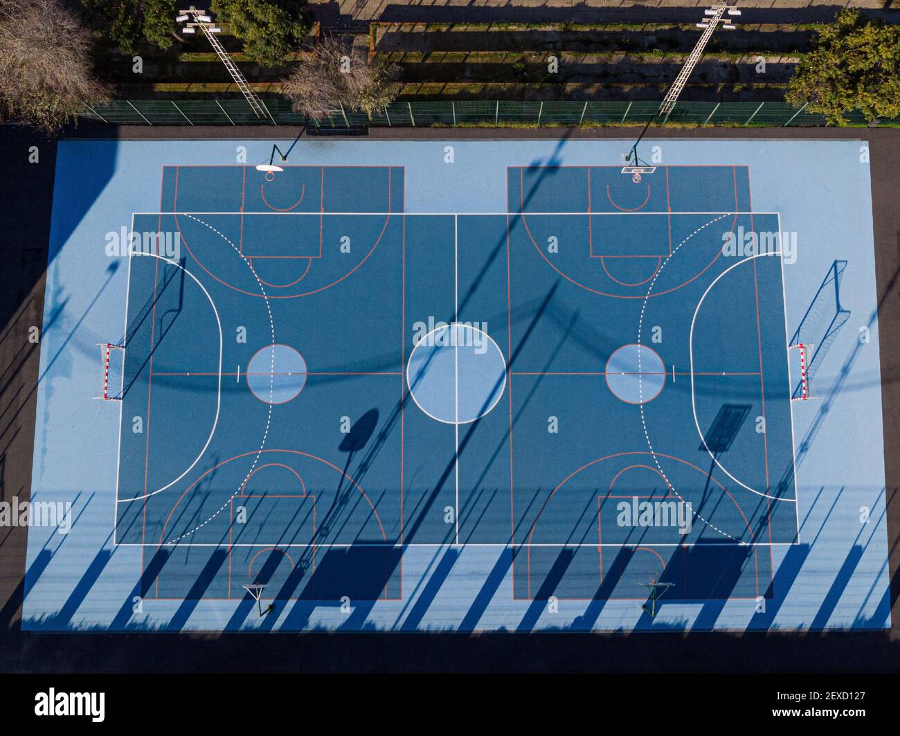 foto aerea del centro sportivo. Foto Stock