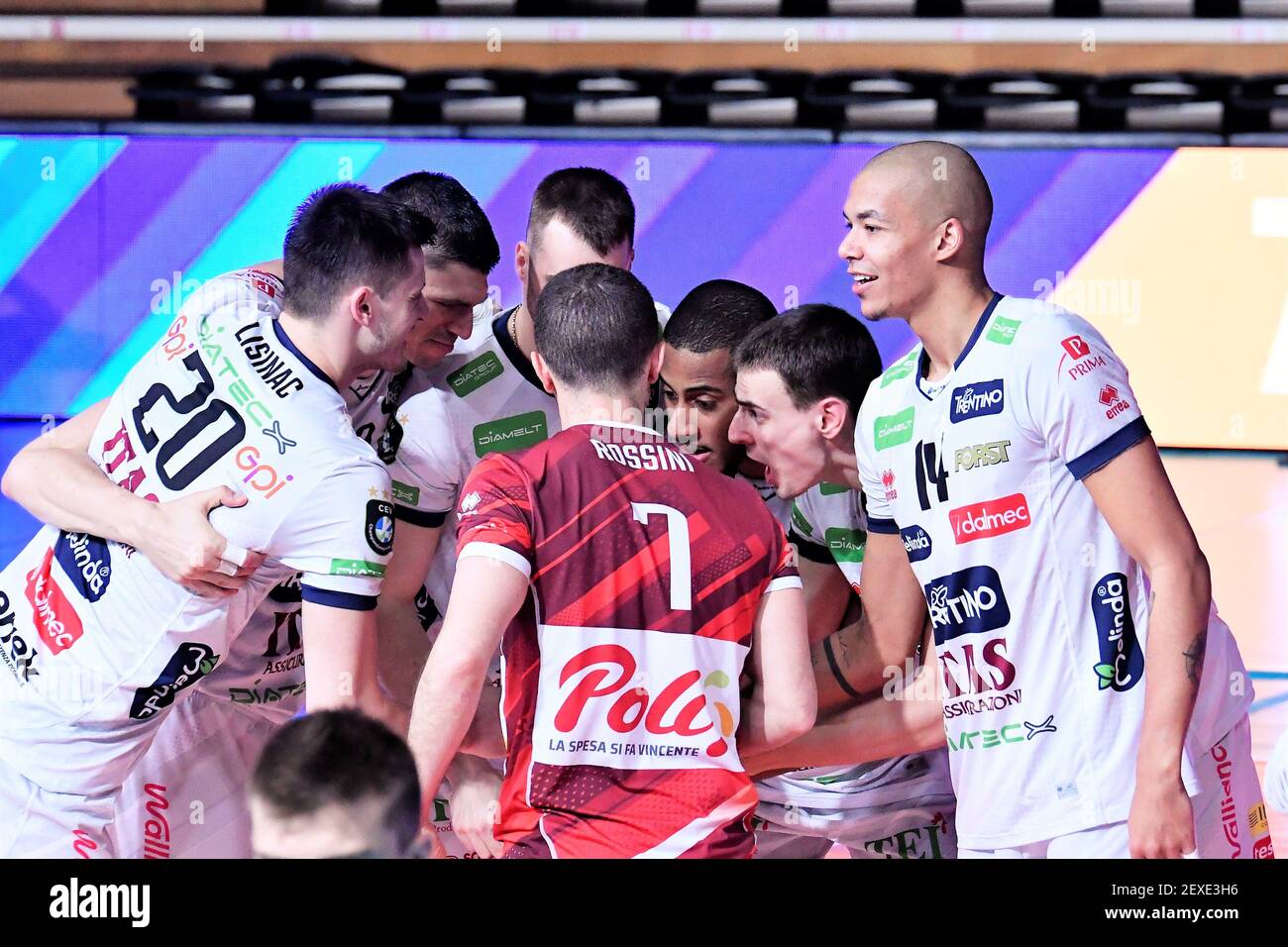 BLM Group Arena, Trento, Italia, 04 Mar 2021, (Trentino ITAS) durante ITAS Trentino vs Berlino Riciclo volley, CEV Champions League volley match - Foto Lorena Bonapace / LM Credit: LiveMedia/Alamy Live News Foto Stock