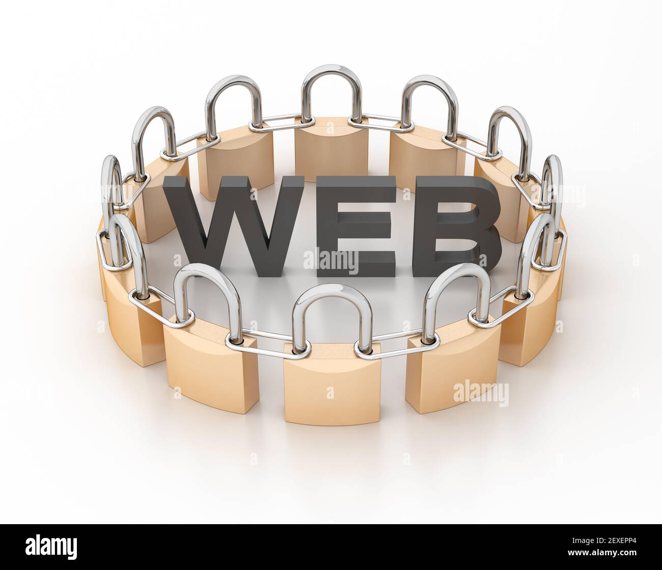 Web sicuro realizzato da Circle of Padlock Foto Stock