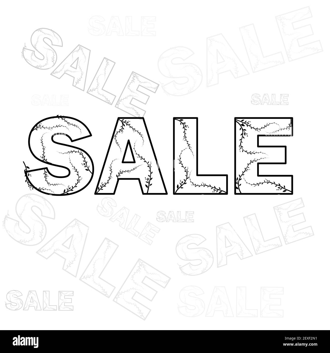 Vettore di vendita di sconto. Modello astratto con titolo su sfondo bianco. Promozione banner. Illustrazione vettoriale. Illustrazione per la pubblicità di vendita Illustrazione Vettoriale
