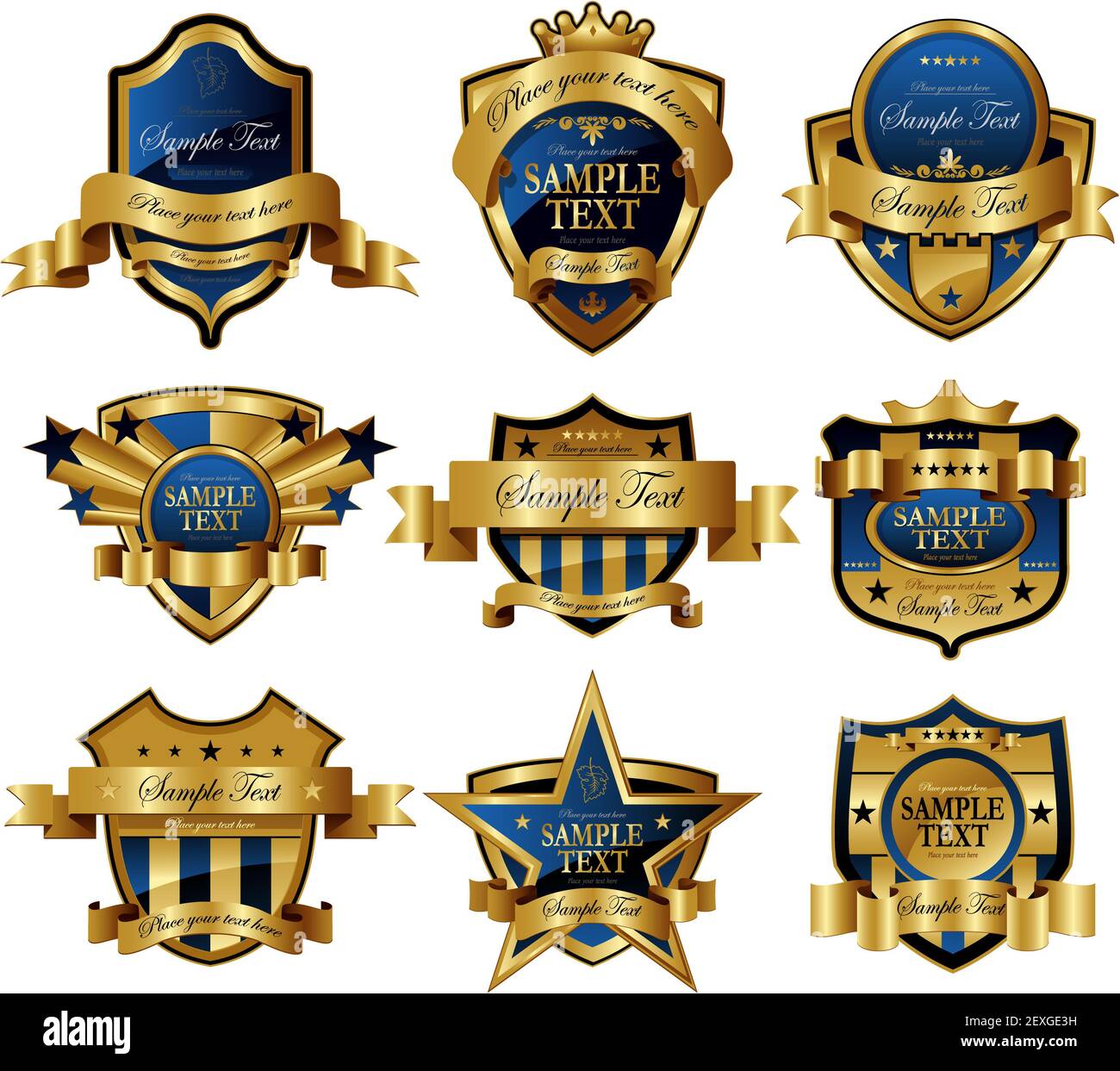 Decorativo oro ornata etichetta telaio Foto Stock